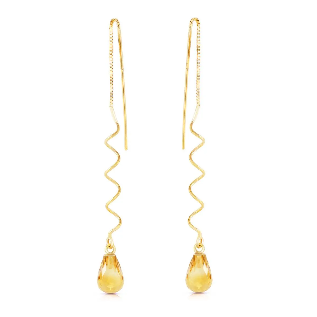 3.3 Carat 14K Solid Yellow Gold Sumptuous Shine Citrine Earrings