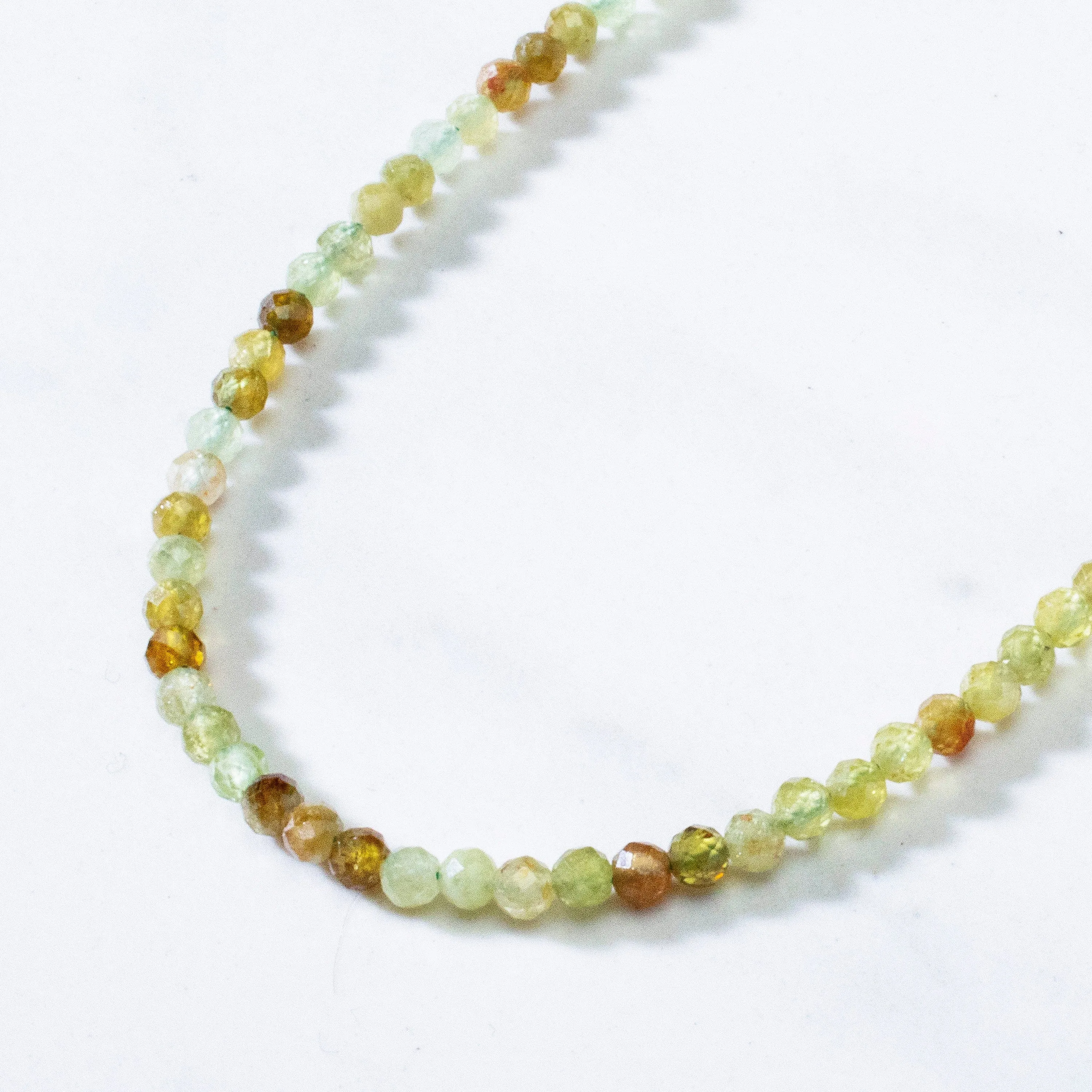 3mm Green Garnet Faceted 31" Necklace / Multi Wrap Bracelet