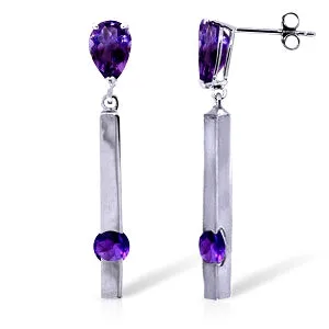 4.25 Carat 14K Solid White Gold Repair My Heart Amethyst Earrings