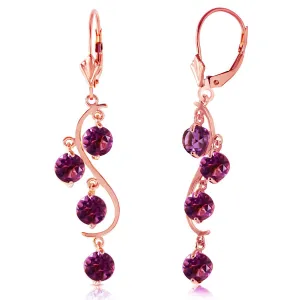 4.95 Carat 14K Solid Rose Gold Amethyst Drop Earrings