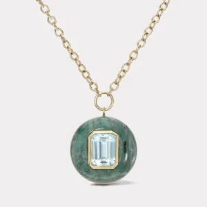 6.91ct Aquamarine in Serpentine Lollipop Pendant