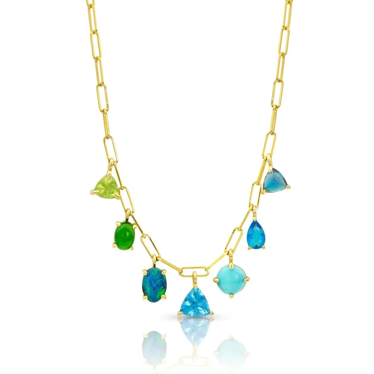 7 Stone Gemfetti Drop Necklace