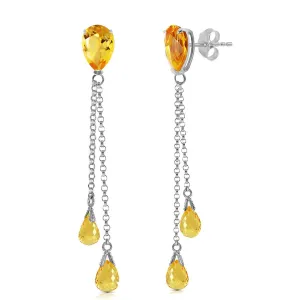 7.5 Carat 14K Solid White Gold You Are My Home Citrine Earrings