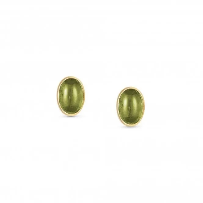 750 Gold Oval Stones Peridot Earrings 027840/016