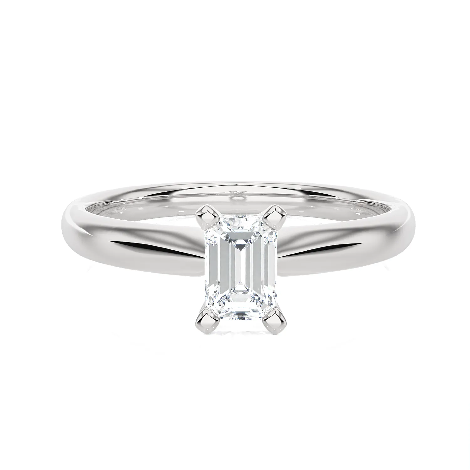 7/8 ctw Emerald-Cut Lab Grown Diamond Solitaire Engagement Ring