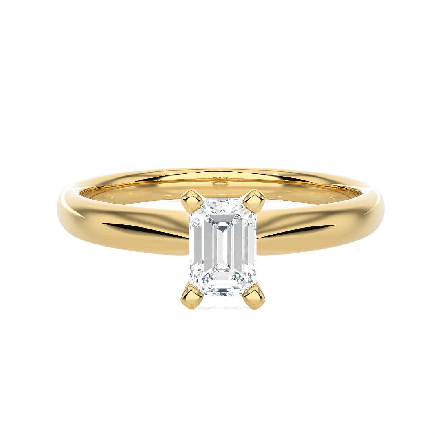 7/8 ctw Emerald-Cut Lab Grown Diamond Solitaire Engagement Ring