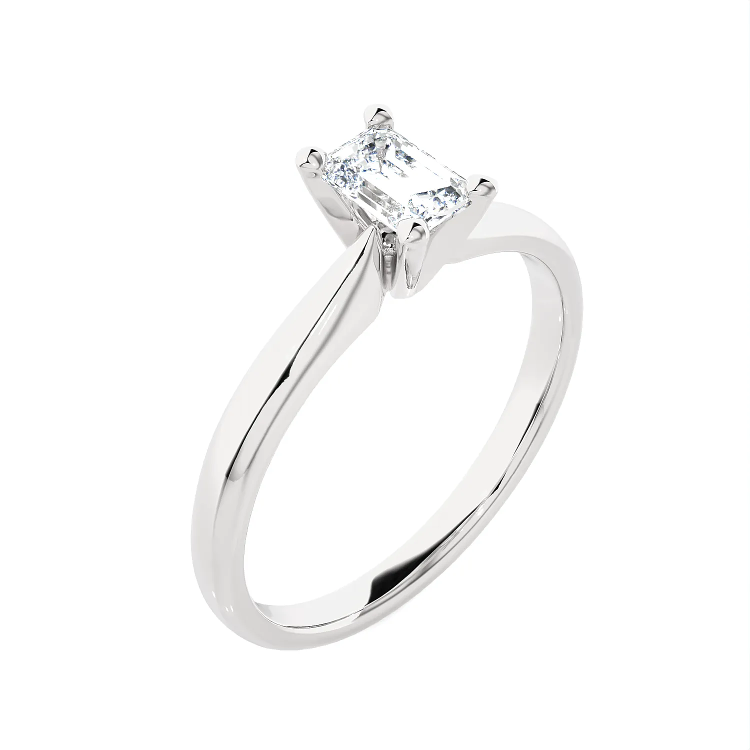 7/8 ctw Emerald-Cut Lab Grown Diamond Solitaire Engagement Ring