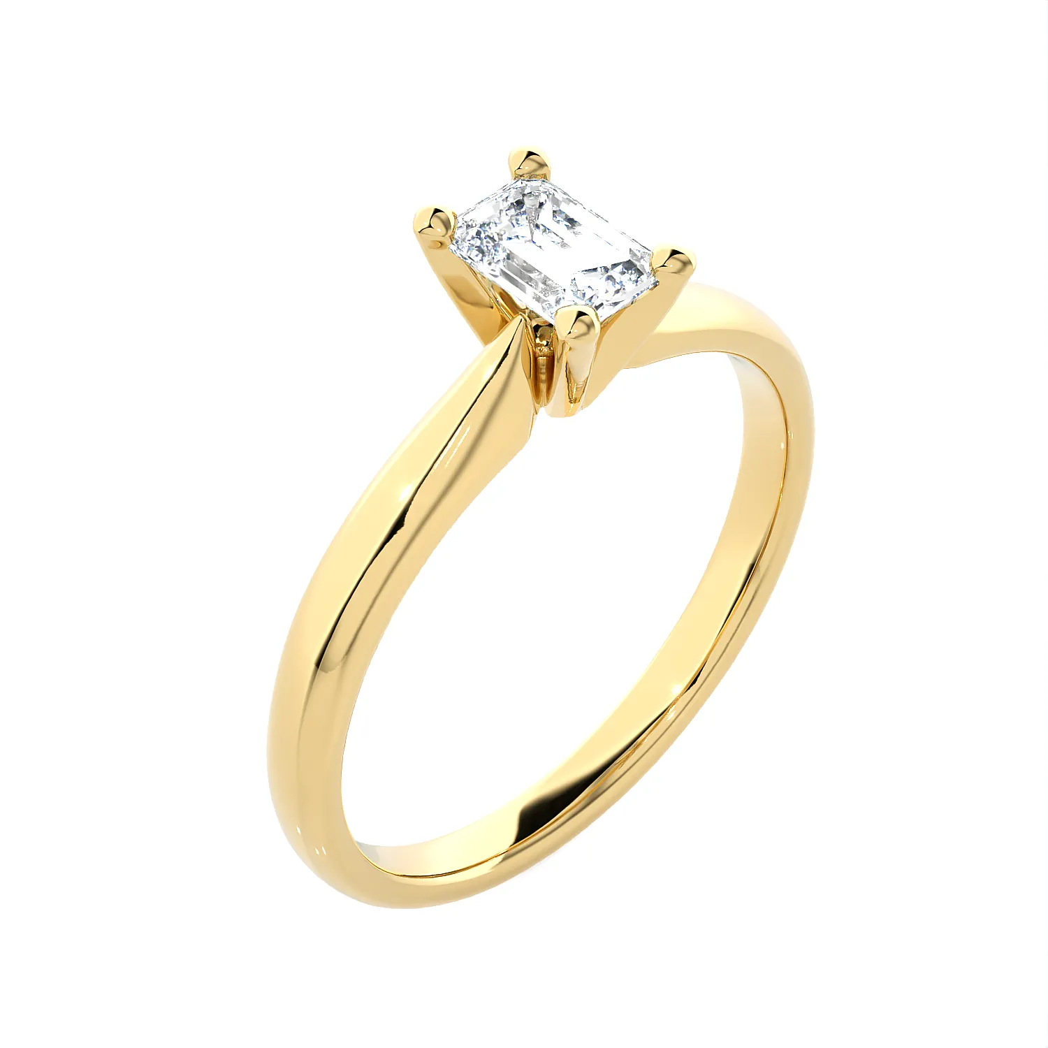 7/8 ctw Emerald-Cut Lab Grown Diamond Solitaire Engagement Ring