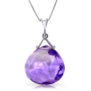 8.5 Carat 14K Solid White Gold Camilla Amethyst Necklace