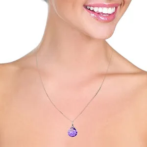 8.5 Carat 14K Solid White Gold Camilla Amethyst Necklace