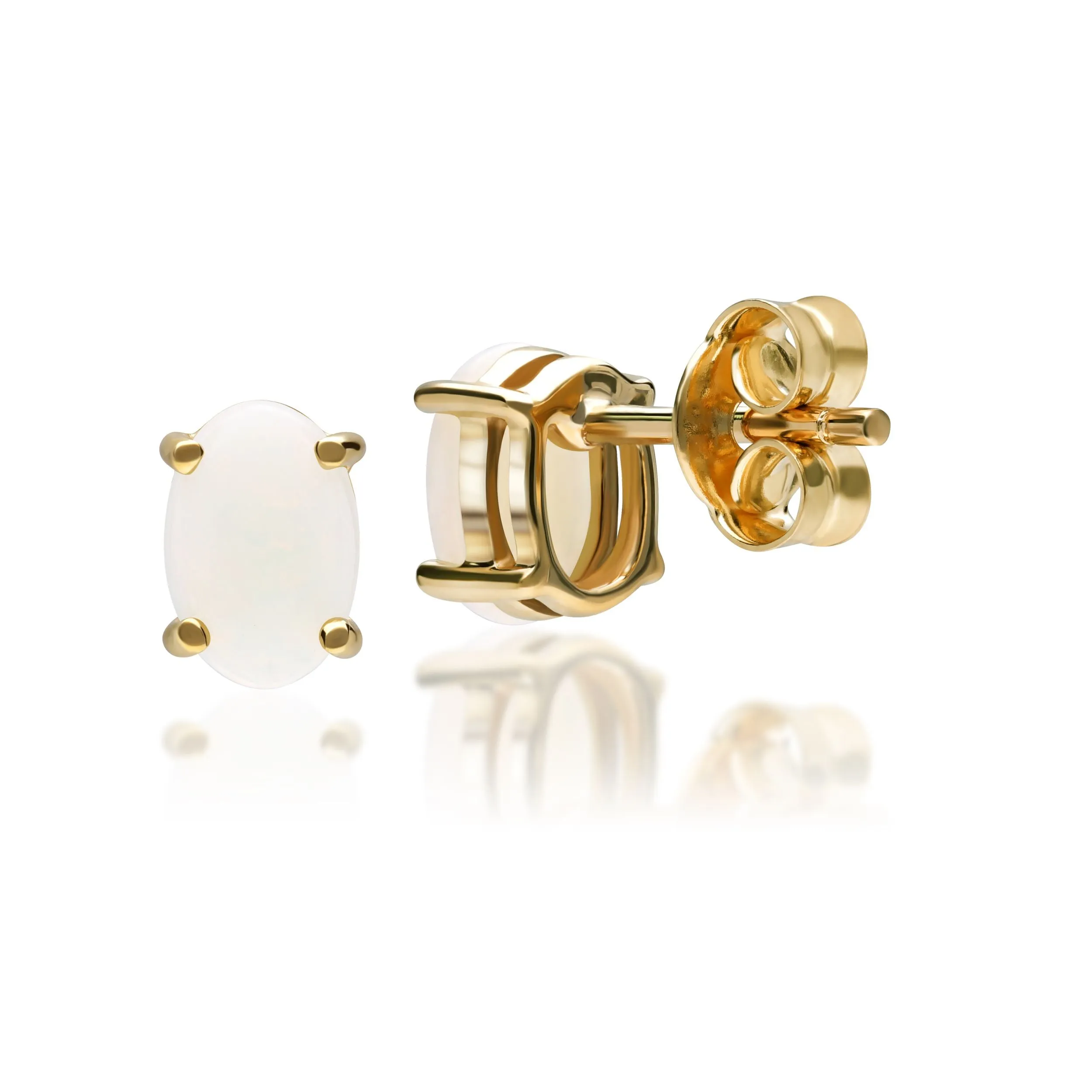 9 karat Gelbes Gold Opal Ohrstecker Ohrringe