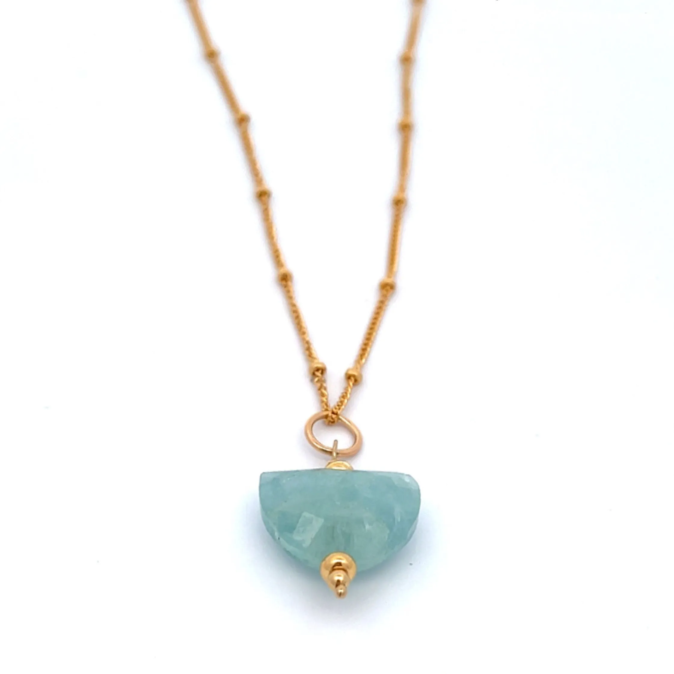 aegean - crescent aquamarine pendant necklace