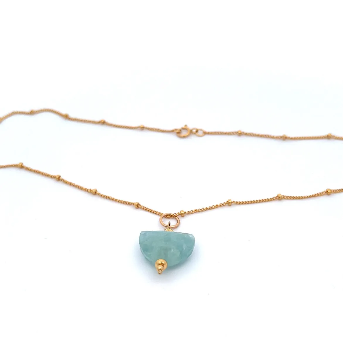 aegean - crescent aquamarine pendant necklace