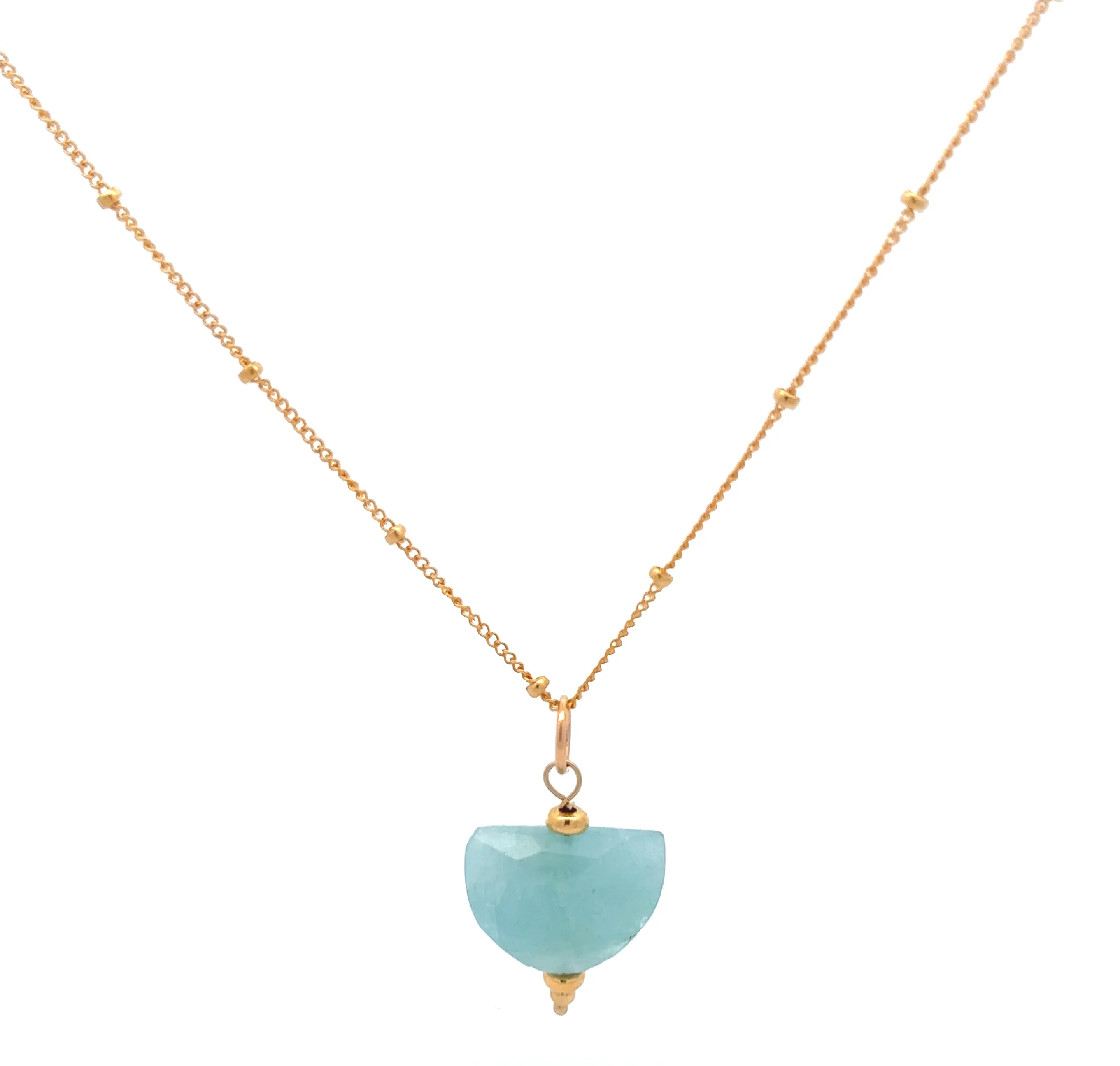 aegean - crescent aquamarine pendant necklace