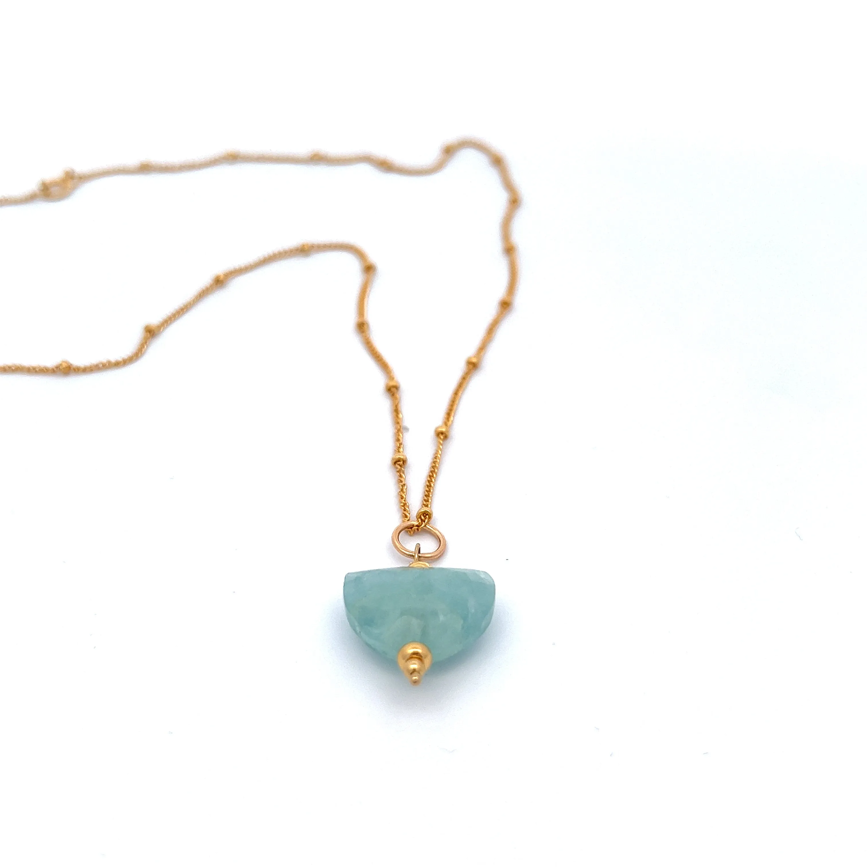 aegean - crescent aquamarine pendant necklace