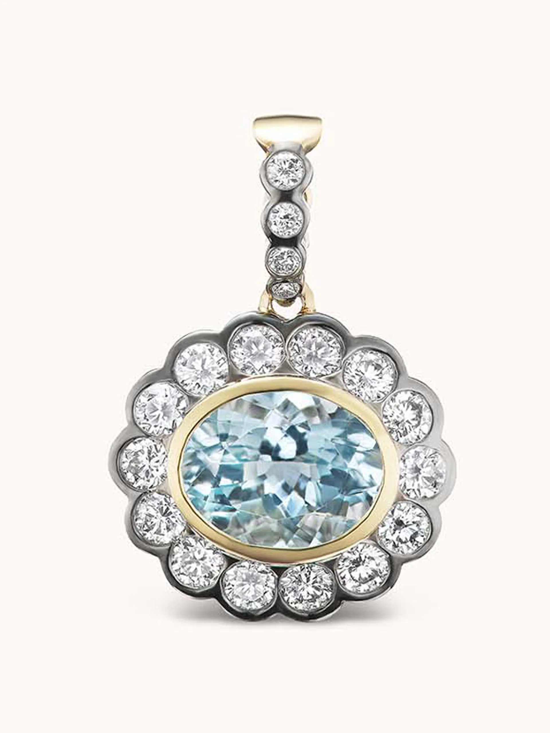 Alexandra charm necklace in aquamarine