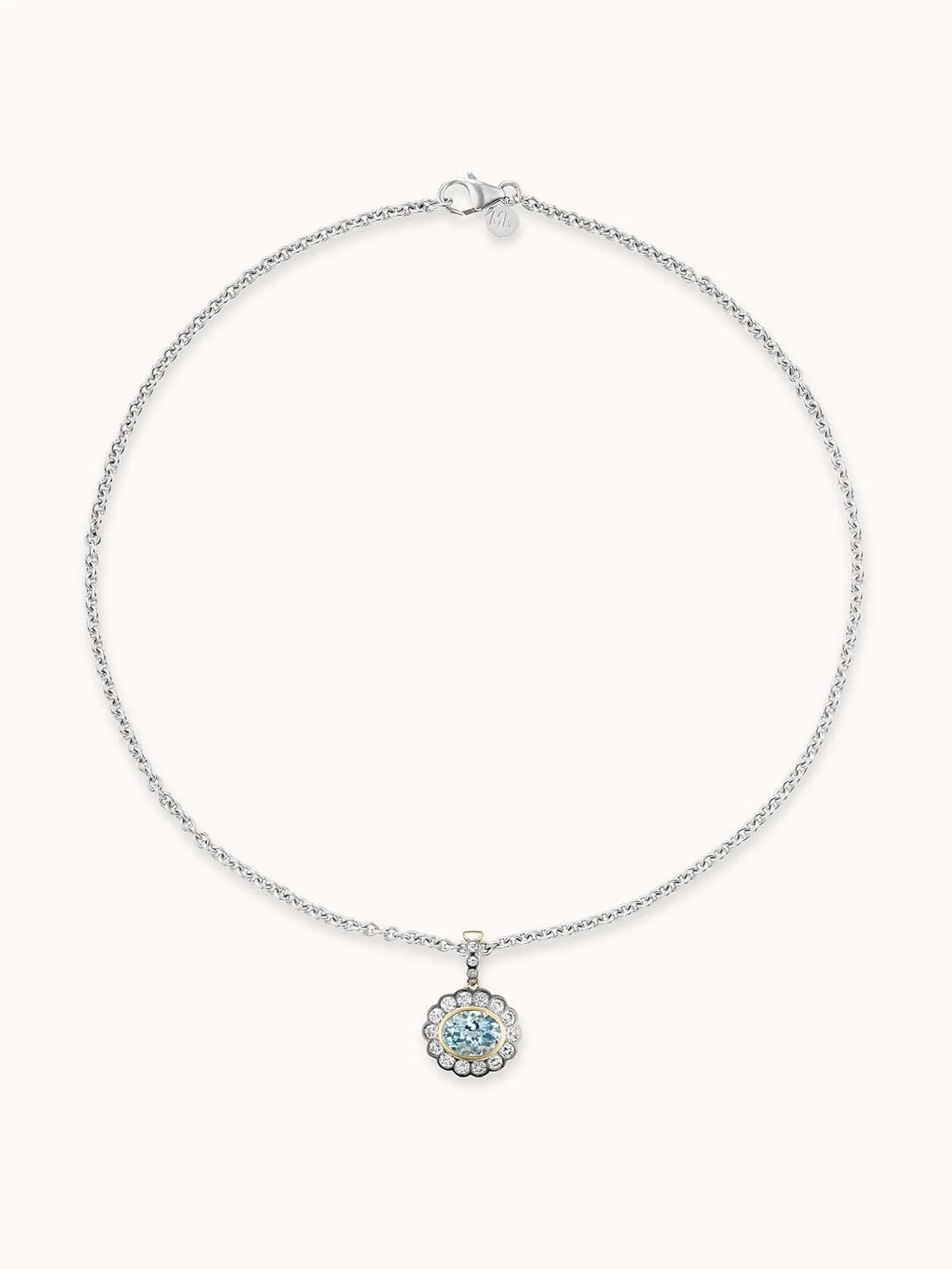 Alexandra charm necklace in aquamarine