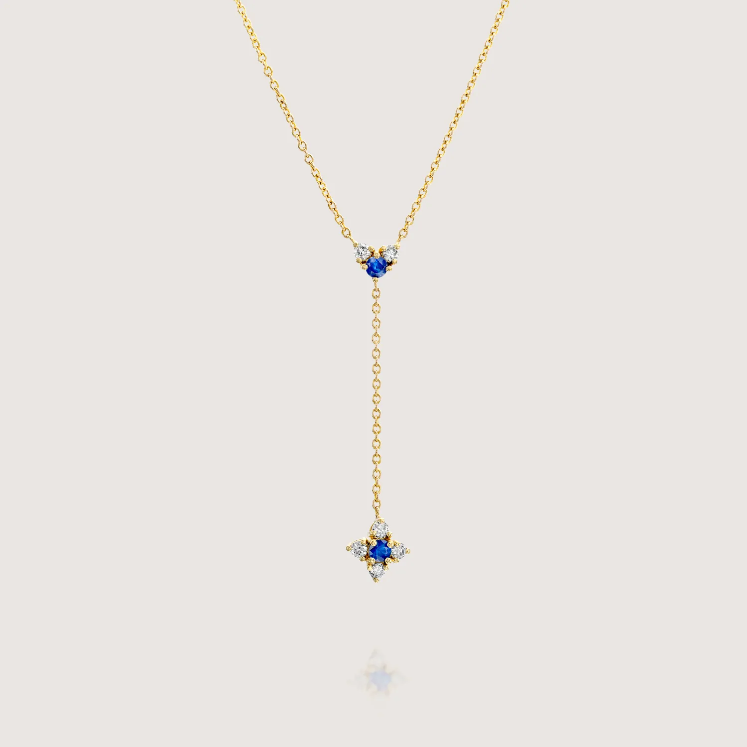 Alexandra Gold Necklace Sapphire & White Diamonds