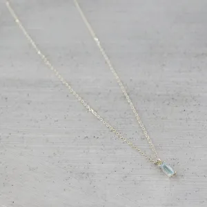 Allure baguette solitaire Necklace - Silver