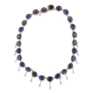 Amethyst & Diamond Necklace