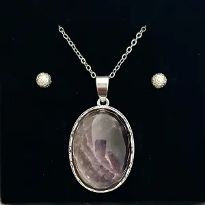 AMETHYST EXQUISITE PENDANT ONLY - FREE CHAIN & EARRINGS