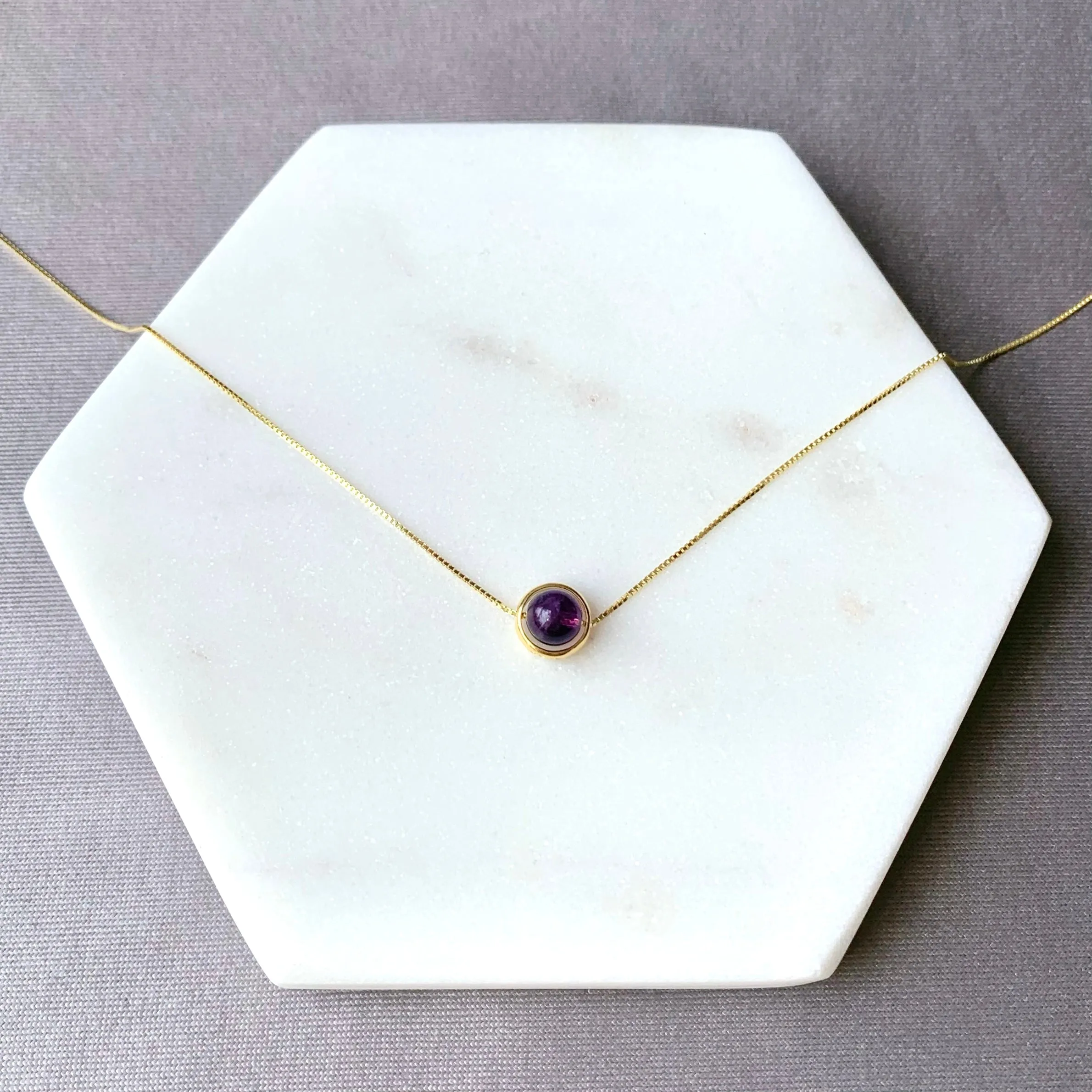 Amethyst Minimalist Sterling Silver Necklace