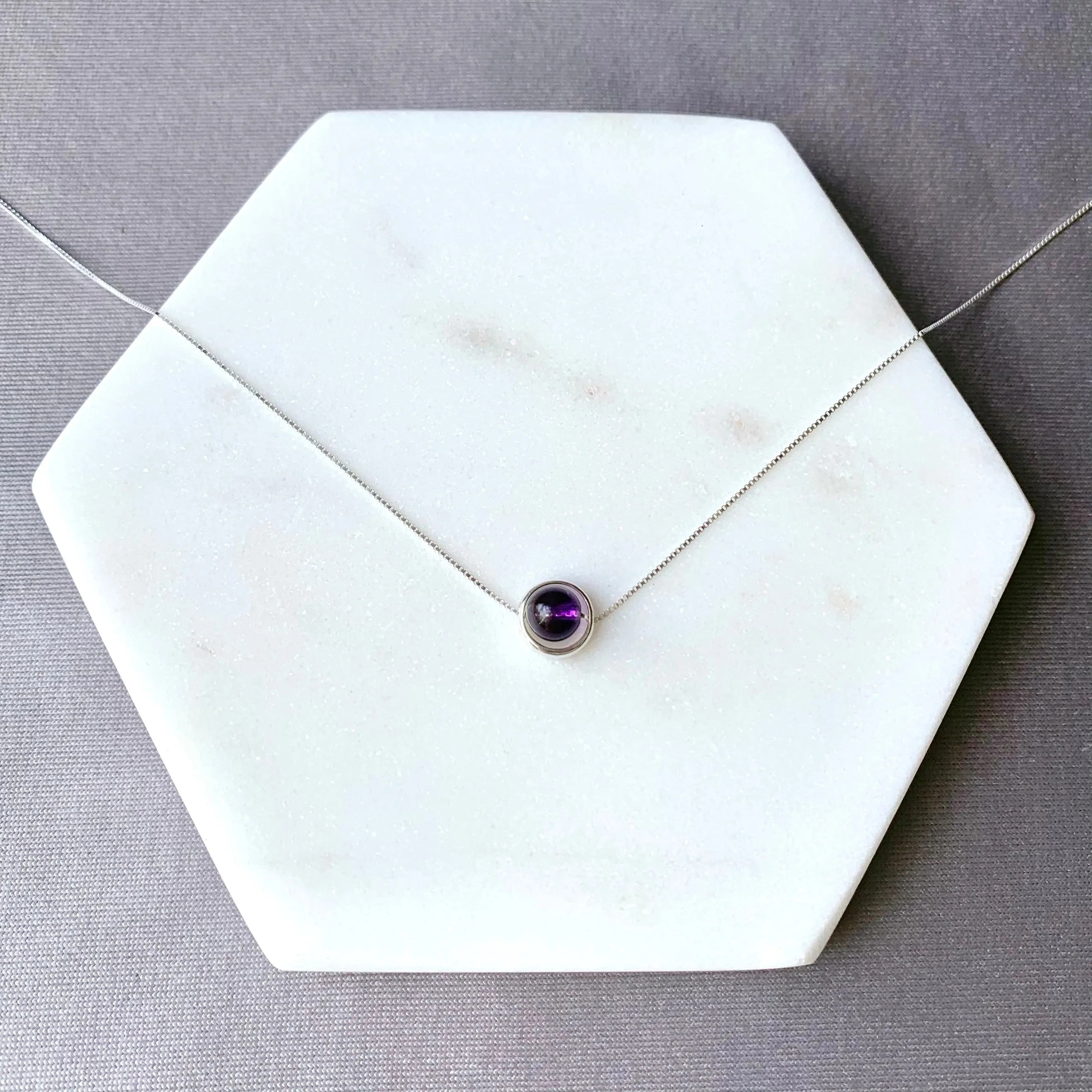 Amethyst Minimalist Sterling Silver Necklace