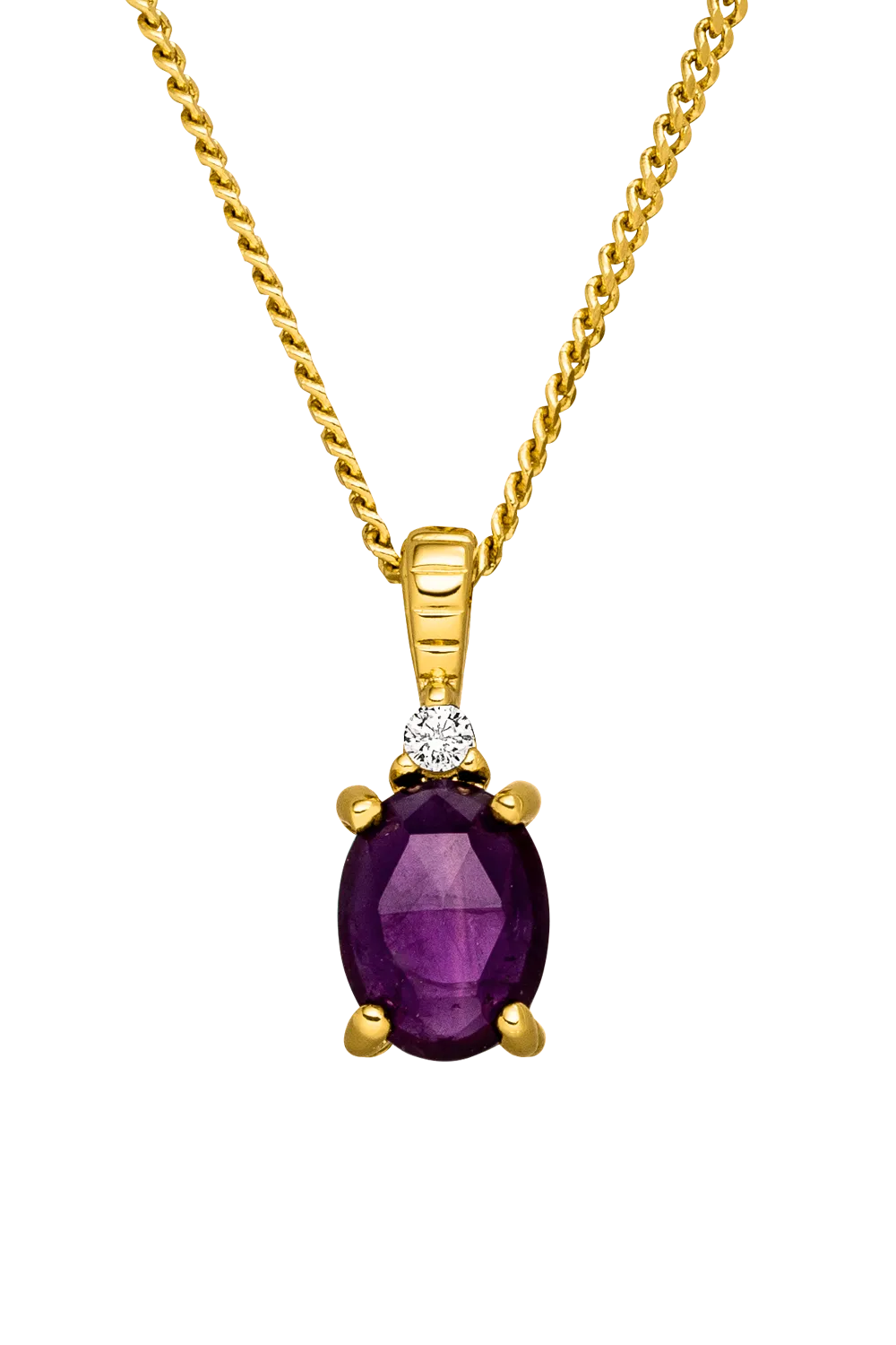 Amethyst Protection Necklace 14K Gold Plated