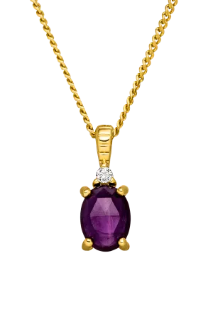 Amethyst Protection Necklace 14K Gold Plated