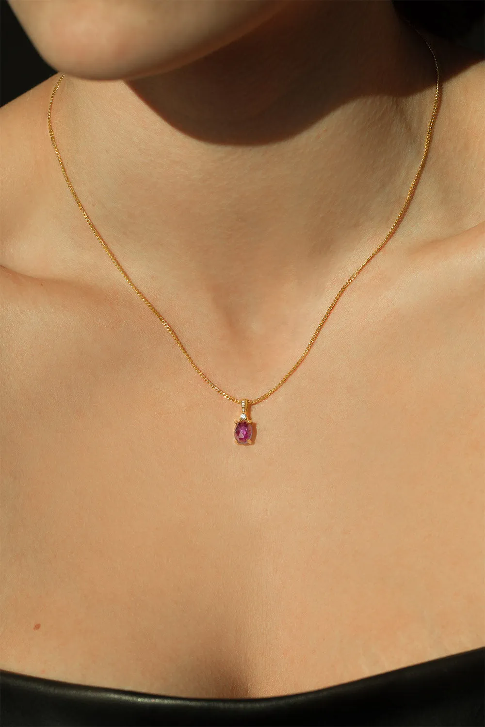 Amethyst Protection Necklace 14K Gold Plated