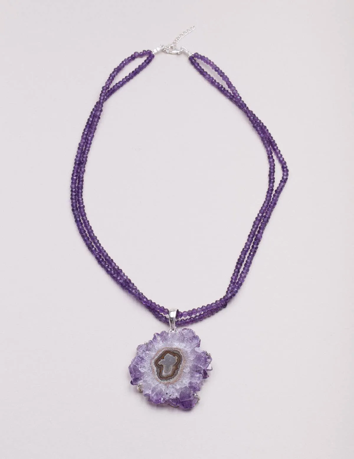 Amethyst Stalactite Gemstone Necklace - One Of A Kind