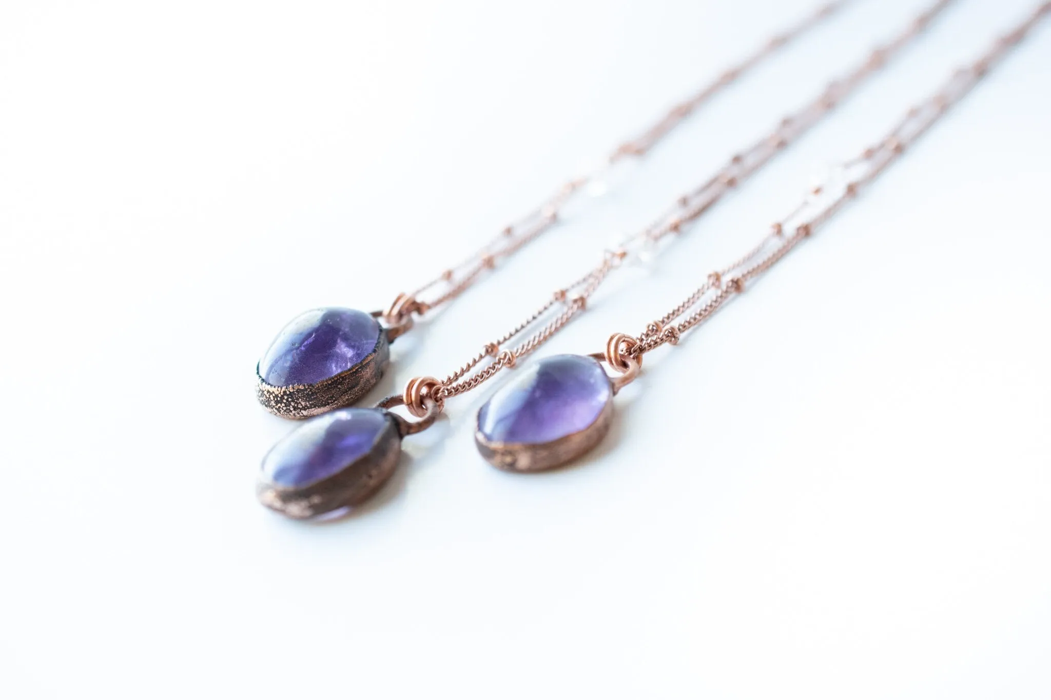 Amethyst teardrop necklace | February Birthstone pendant