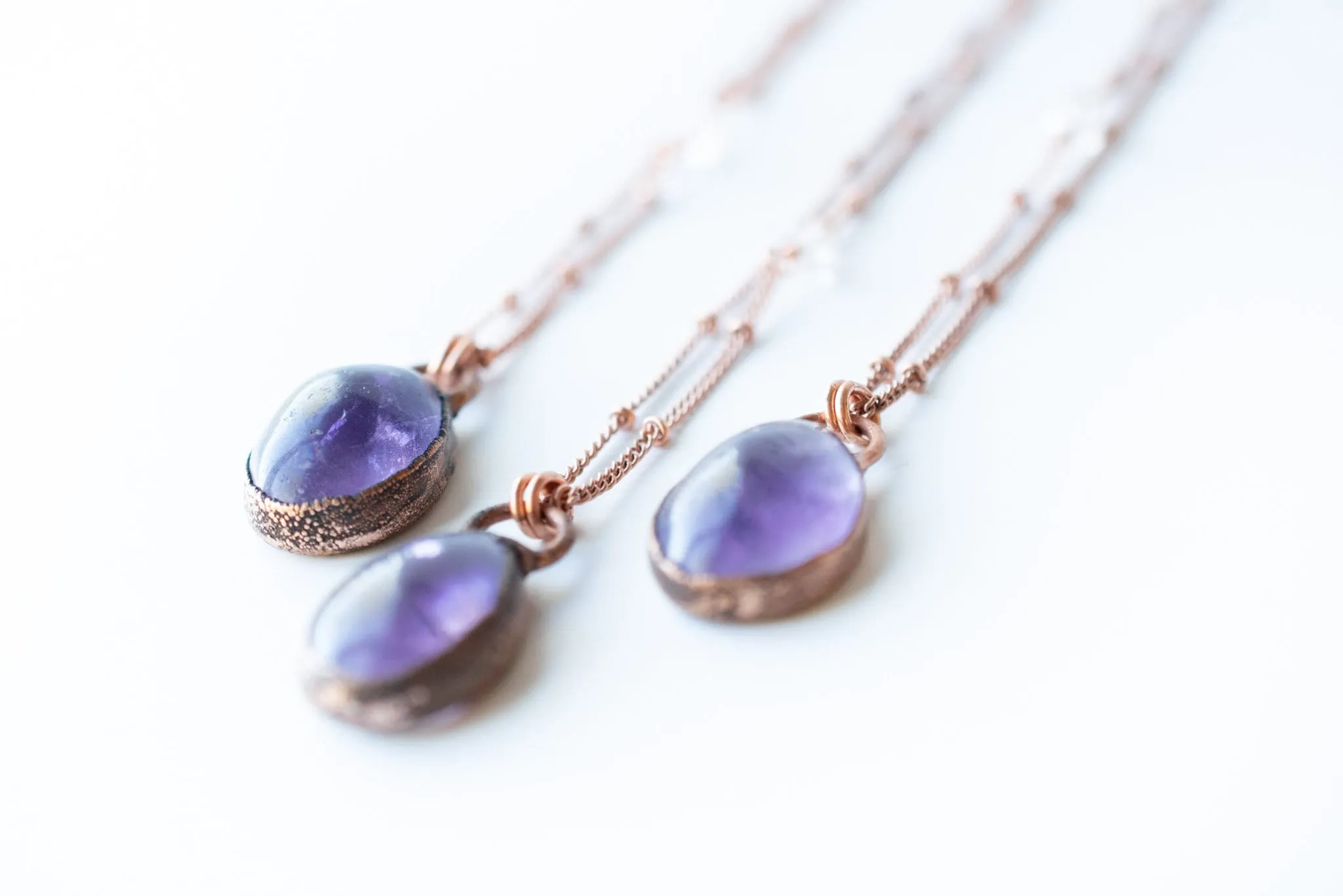 Amethyst teardrop necklace | February Birthstone pendant