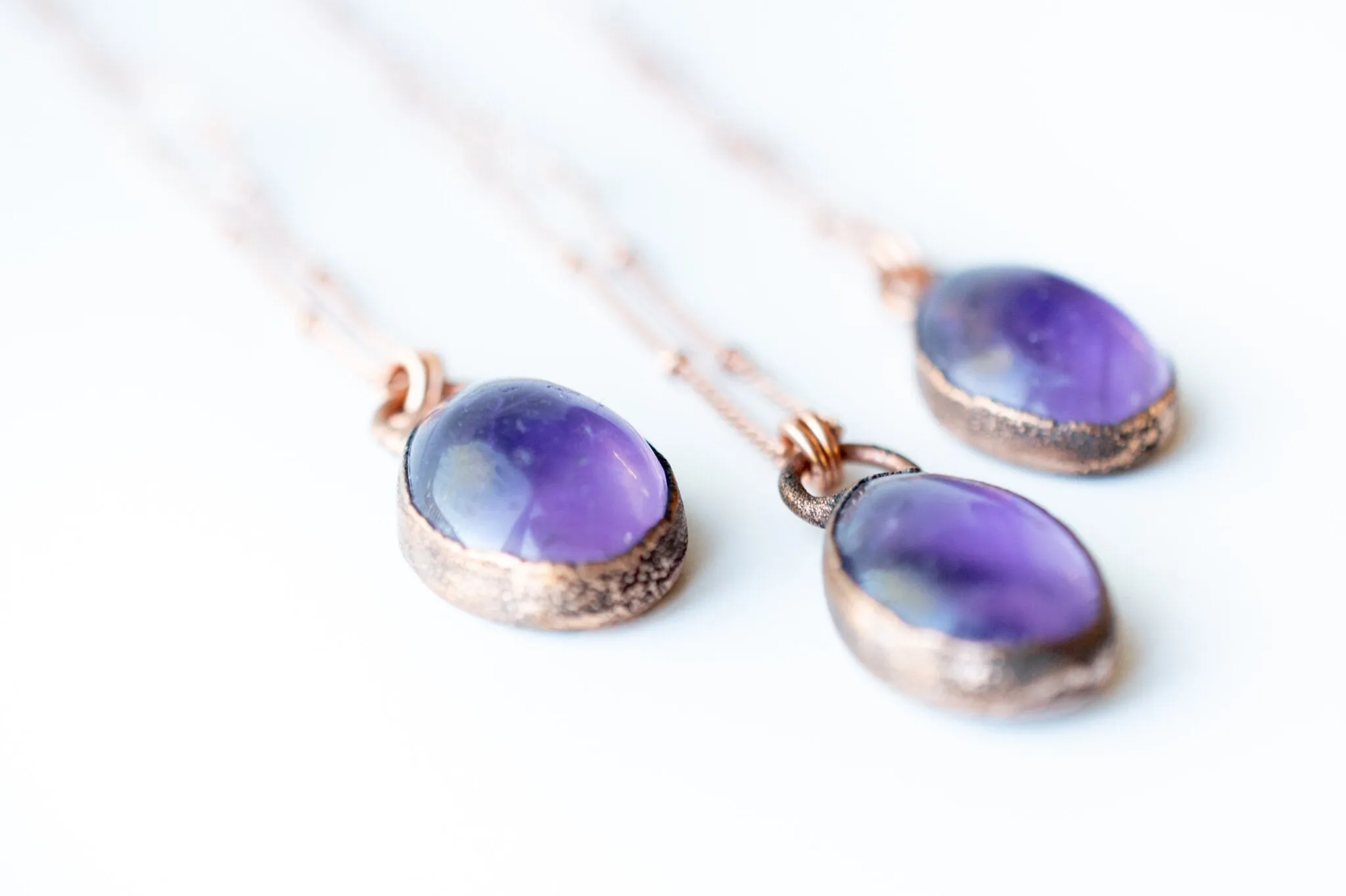 Amethyst teardrop necklace | February Birthstone pendant