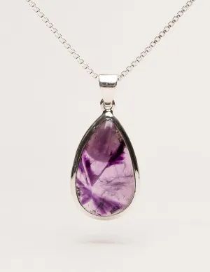 Amethyst Teardrop Pendant Necklace