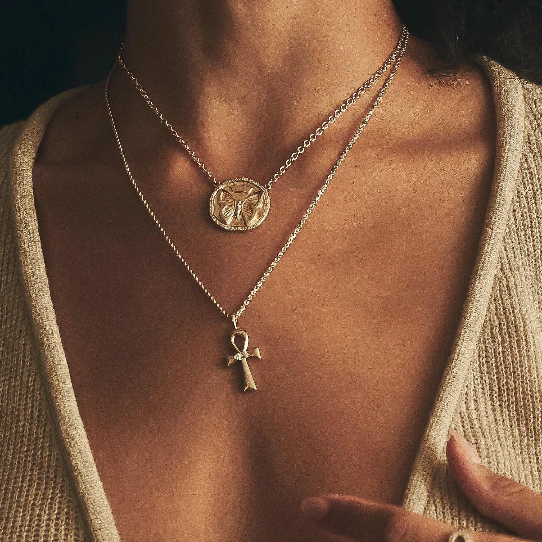 Angel Eye Ankh Necklace | Ready to Ship