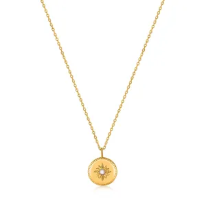 Ania Haie Gold Mother of Pearl Sun Pendant Necklace