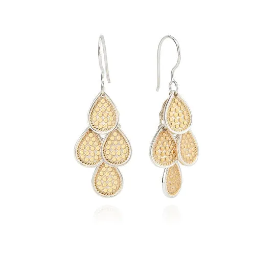 Anna Beck Divided Disc Chandelier Earrings - Gold Plated