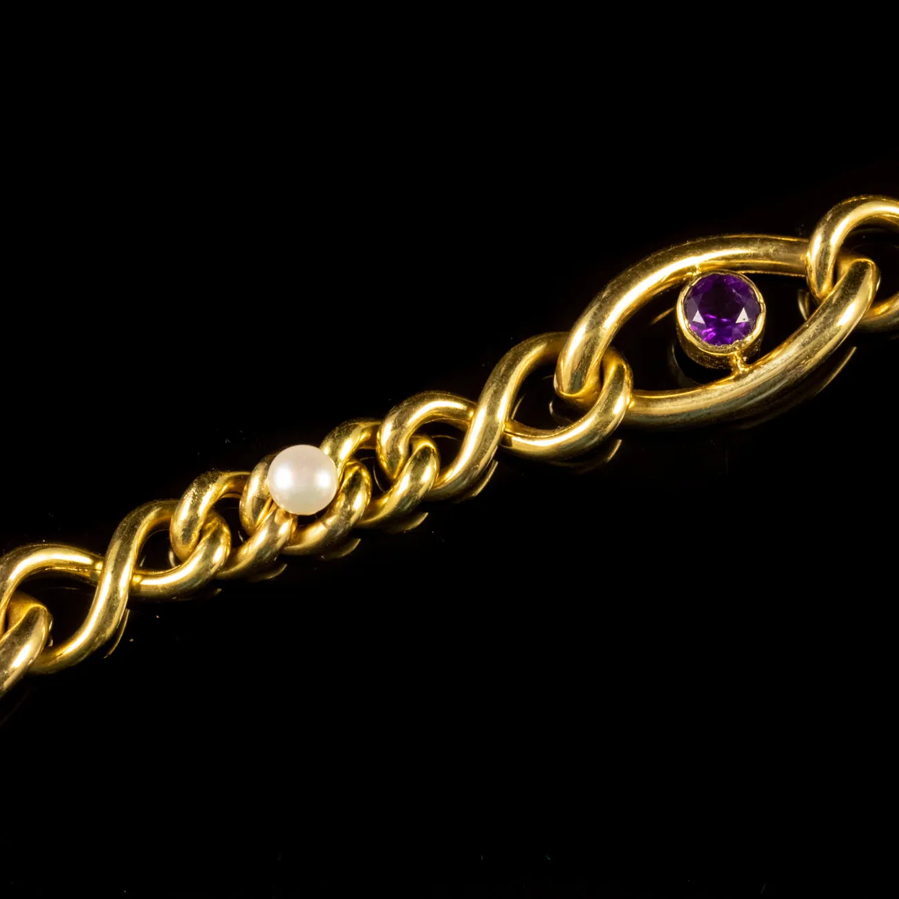 Antique Edwardian Suffragette Bracelet 15Ct Gold Circa 1910