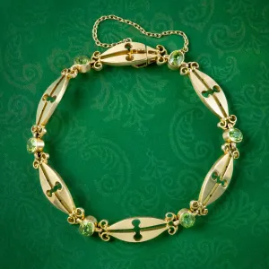 Antique Victorian Peridot Bracelet 9ct Gold