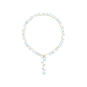 Aquamarine and Diamond Lariat Necklace