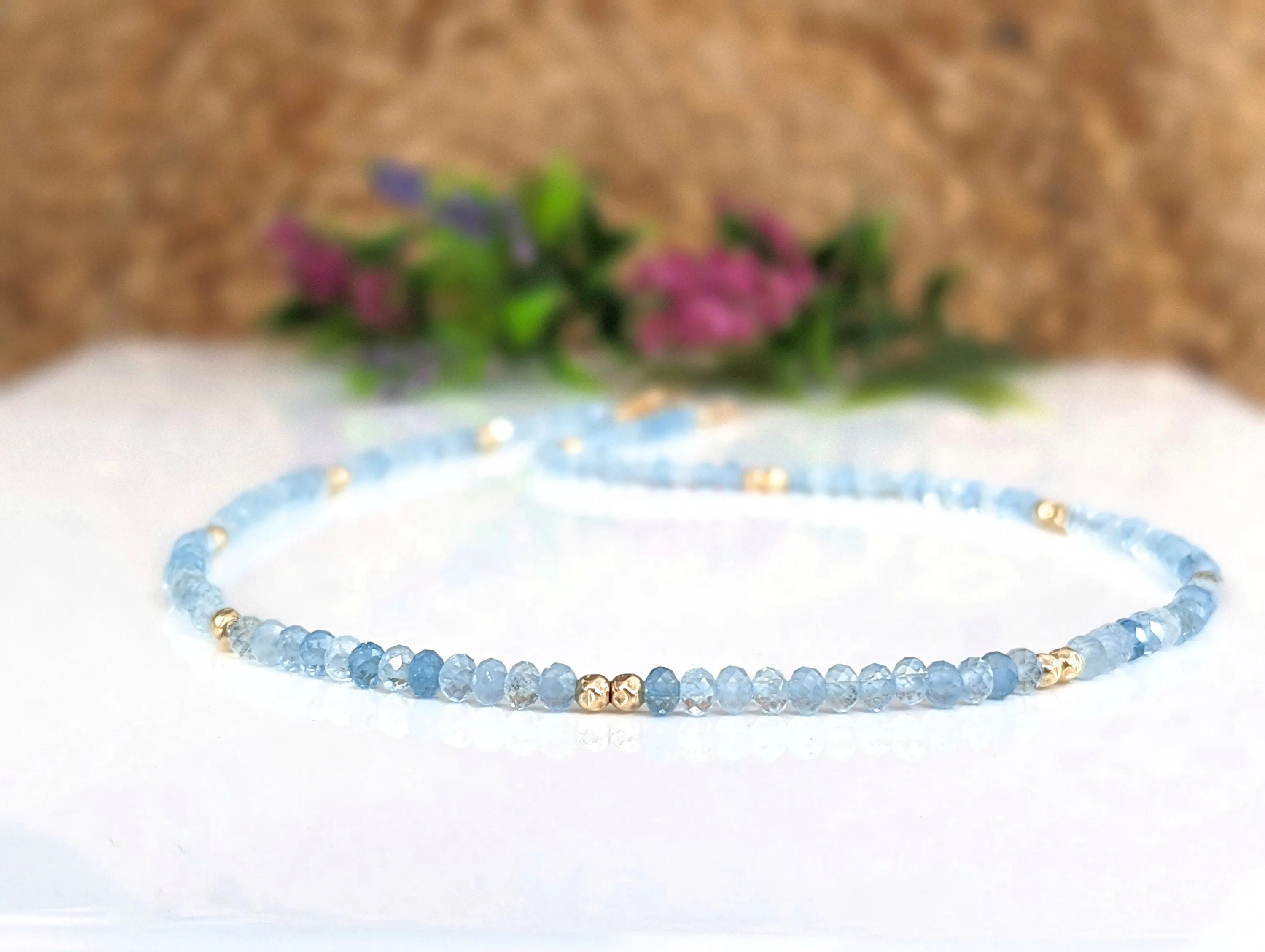 Aquamarine and Opal bridal jewelry set