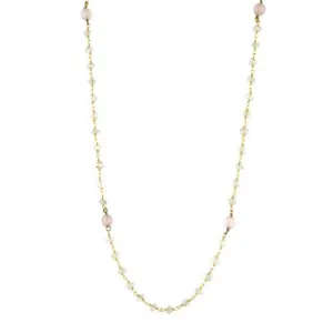 Aquamarine and Rose Quartz Counter Bead Necklace