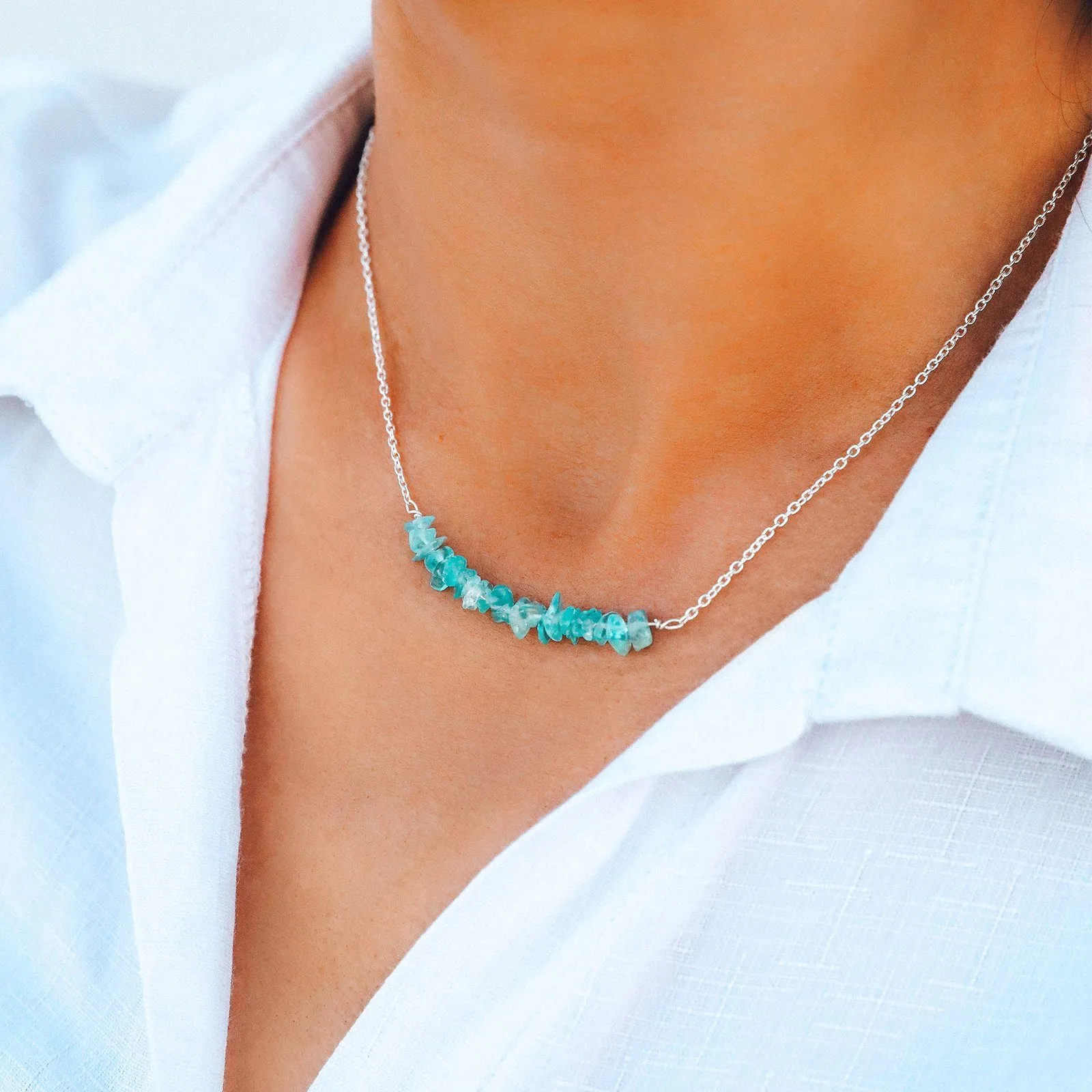 Aquamarine Chip Choker