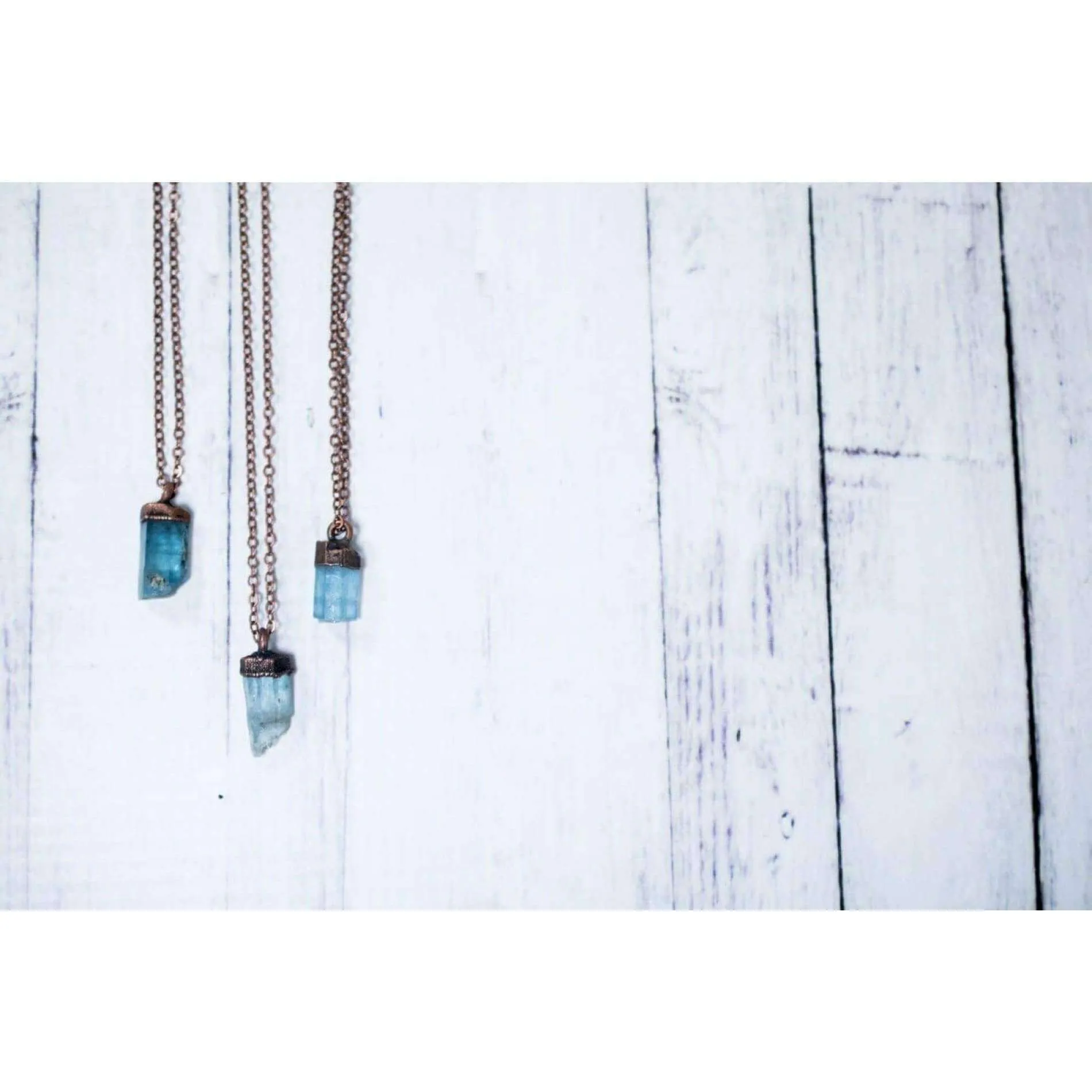 Aquamarine crystal necklace | Raw aquamarine jewelry