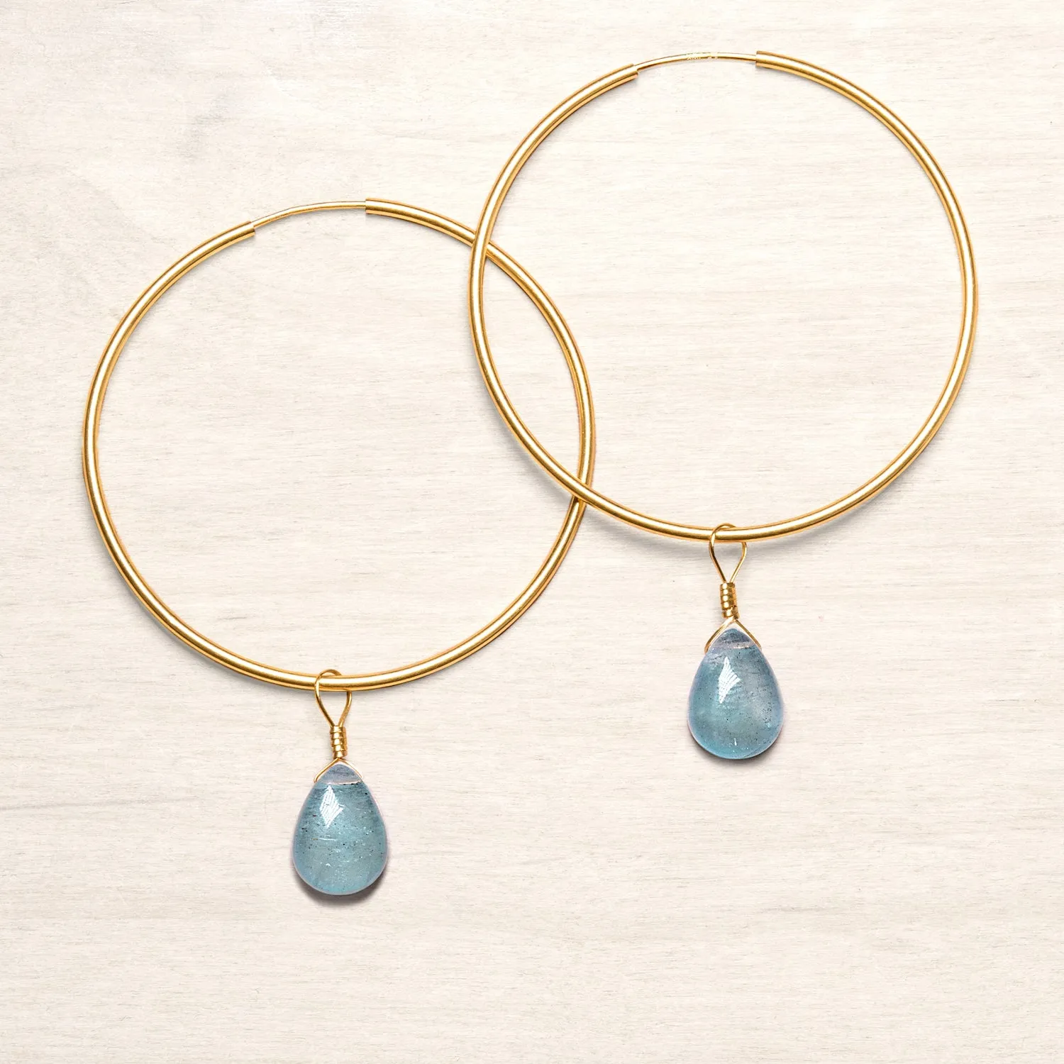 Aquamarine Hoop Earrings