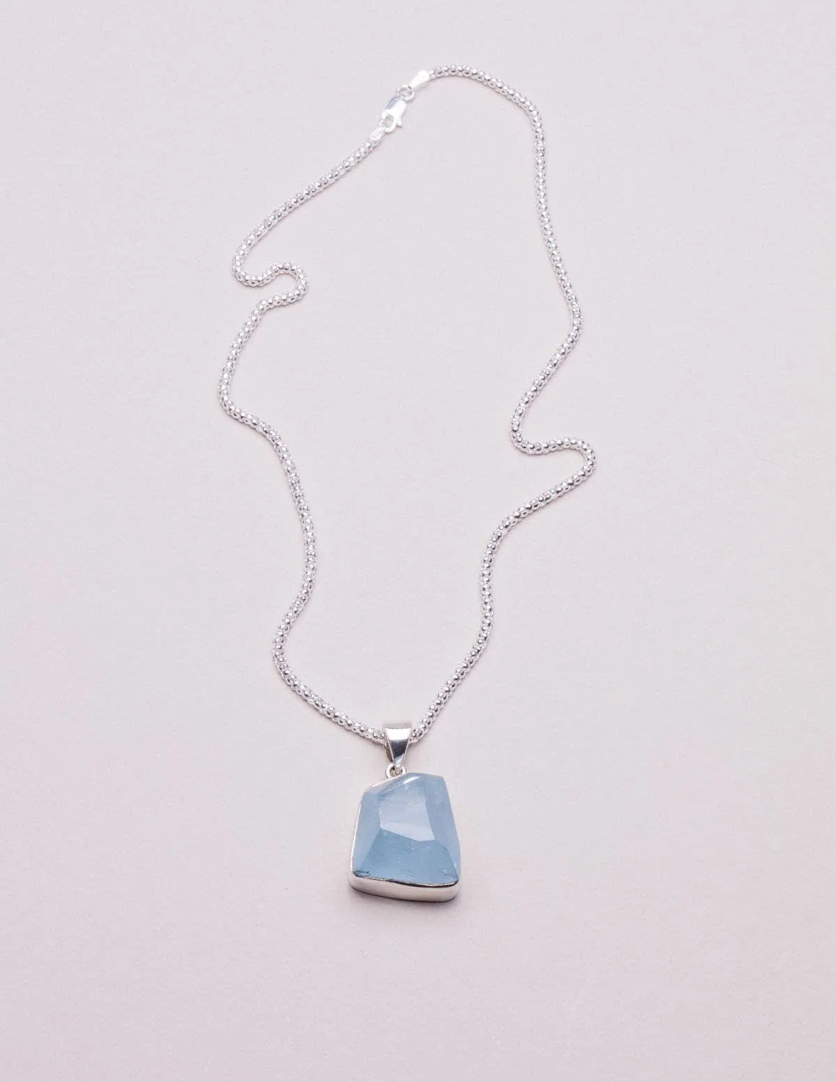 Aquamarine Silver Necklace - One Of A Kind