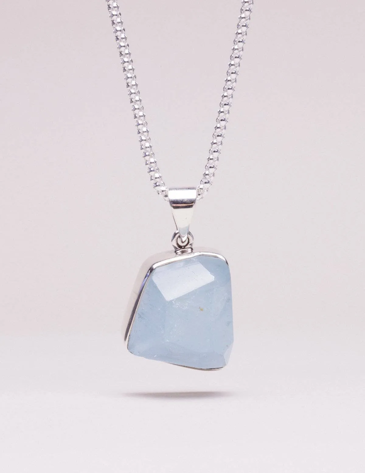 Aquamarine Silver Necklace - One Of A Kind