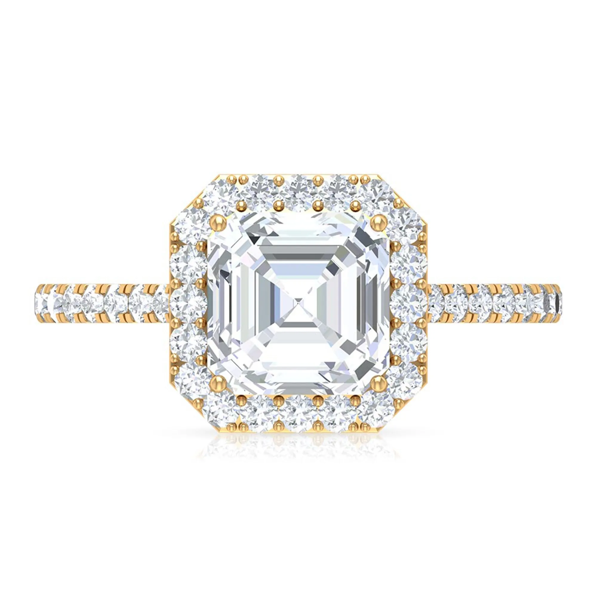 Asscher Cut Moissanite Classic Engagement Ring