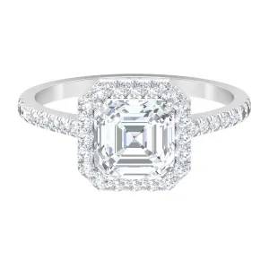 Asscher Cut Moissanite Classic Engagement Ring